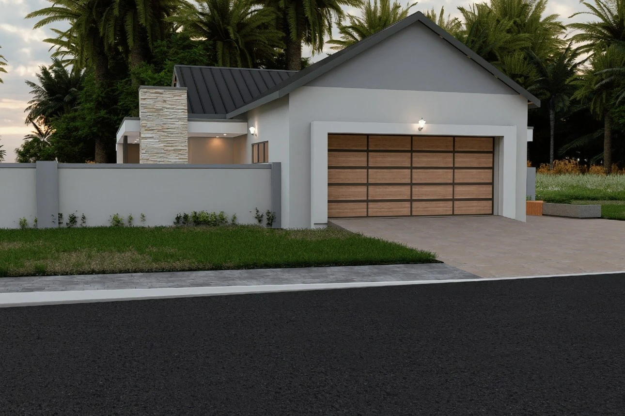 3-bedroom house plan BLA-074.7.S garage view