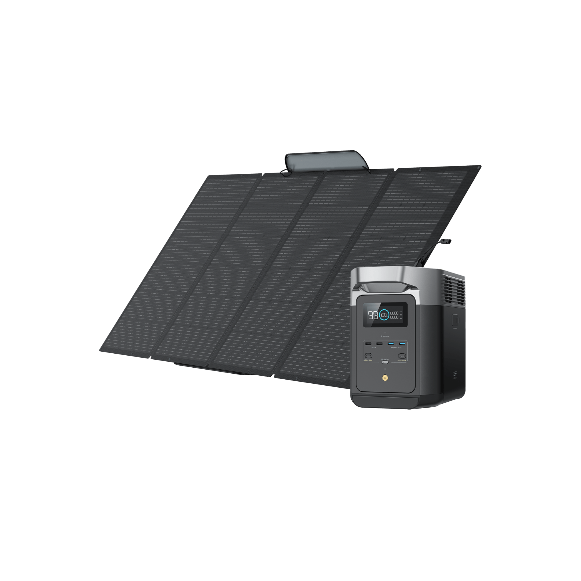 Renewable Power Source: EcoFlow DELTA 2 Solar Generator with 400W PV Panels