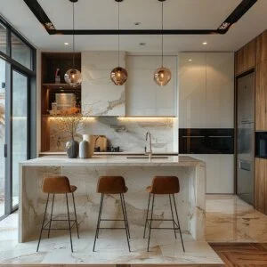 Chic Kitchen with Island Seating