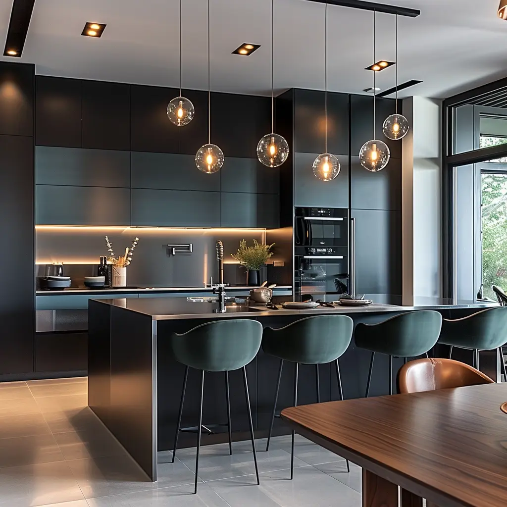 Contemporary Charcoal Kitchen