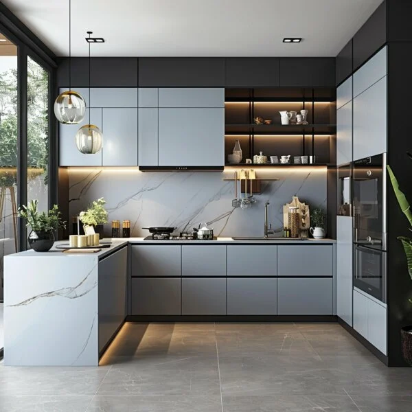 Elegant Gray-Tone Kitchen