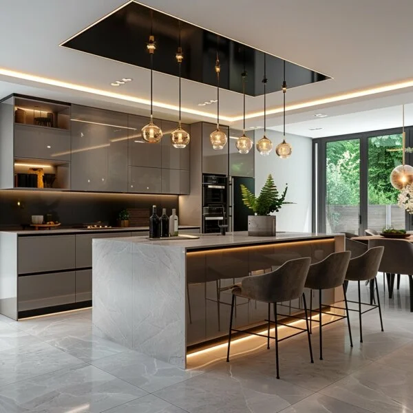Luxurious Illuminated Kitchen