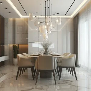Modern Abstract Lighting Dining Room
