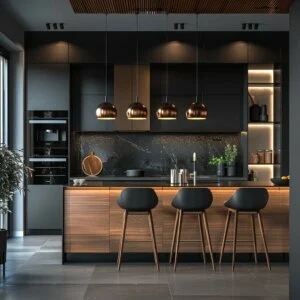 Modern Kitchen with Copper Tones