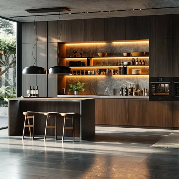 Modern Wood-Textured Kitchen