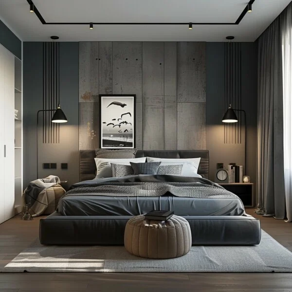 Stylish Industrial Bedroom