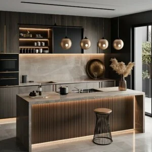 Wood and Marble Kitchen