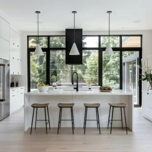 Modern Forest View Kitchen