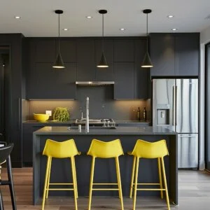 Modern Kitchen with Pops of Yellow