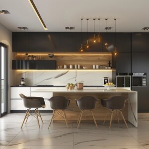 Modern Wood Accent Kitchen