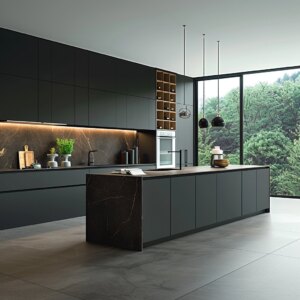 Sophisticated Forest-View Kitchen